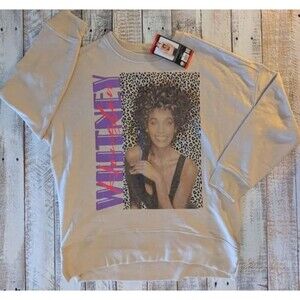 NWT Graphic Print Officially Licensed Band Apparel Whitney Houston Sweatshirt Sm